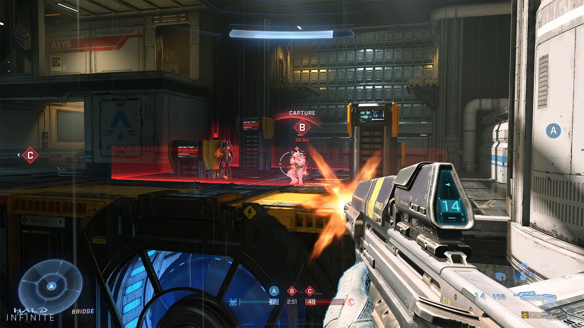 PvP Gunplay στο Halo Infinite.