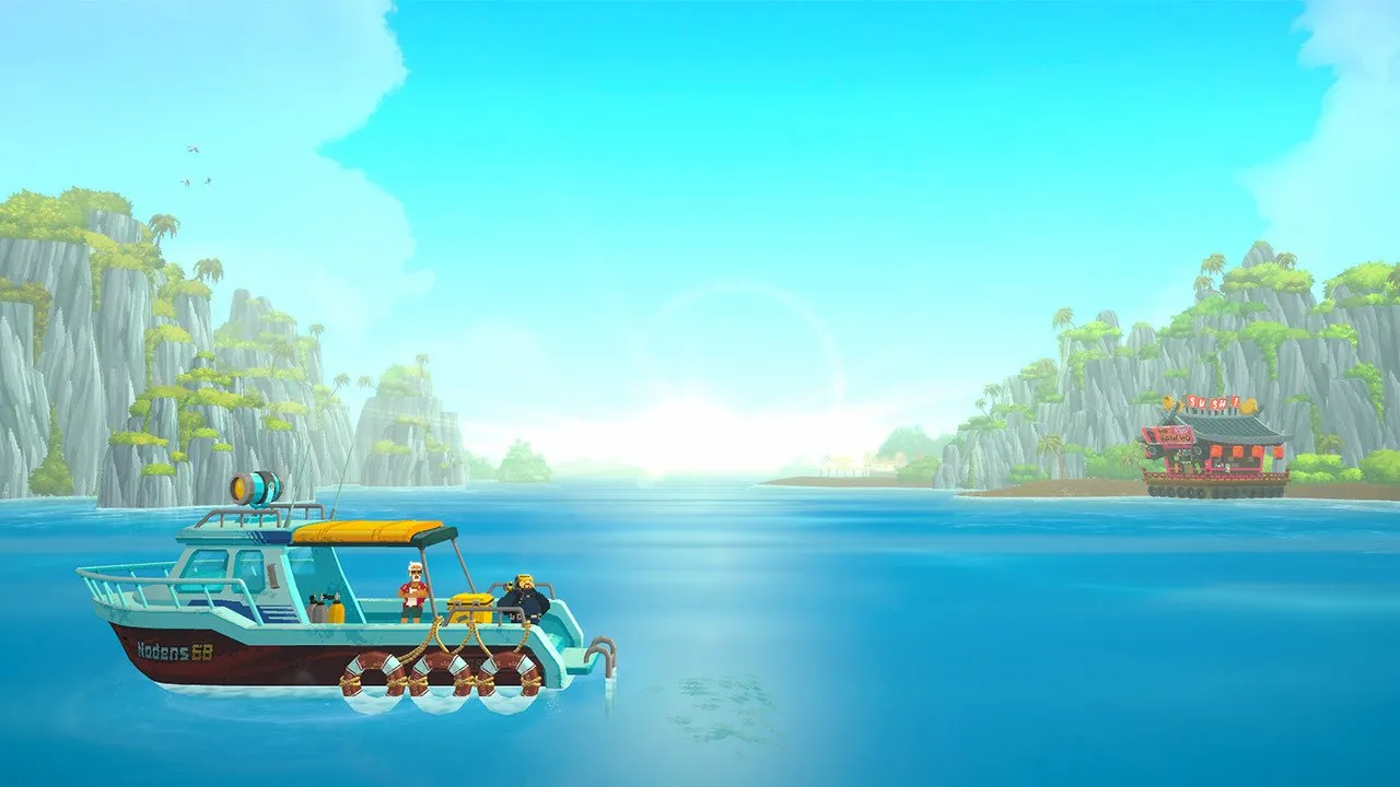 Парусный спорт в инди-игре Dave the Diver.
