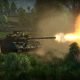 Tank firing missile across battlefield