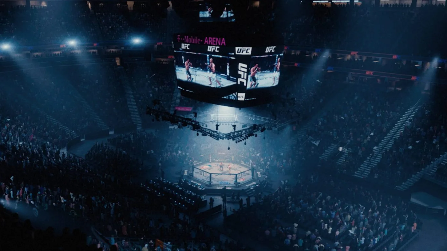 A wide view of the Octogon in UFC 5.