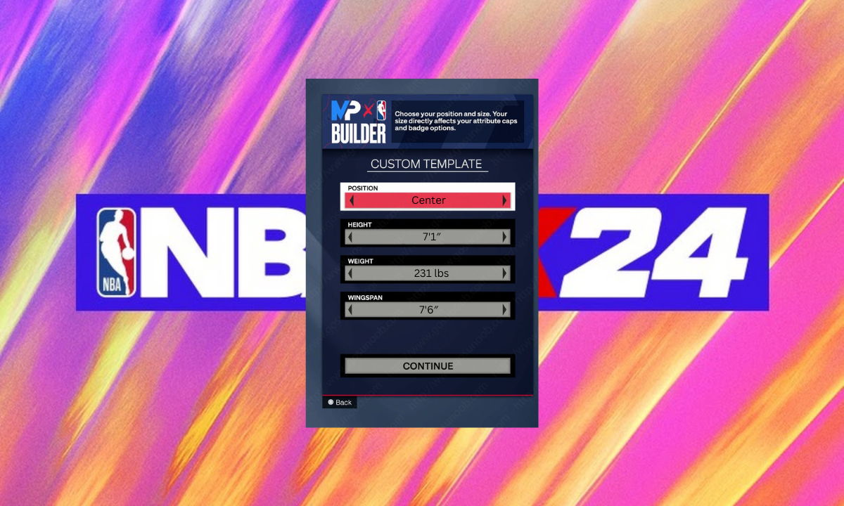 NBA 2k24 身体设置中的最佳中锋构建
