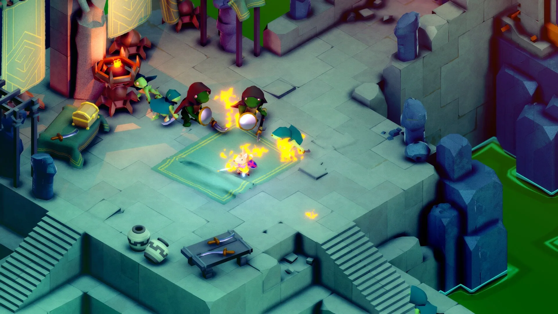 Colorful adventure game like Figment with fiery challenges