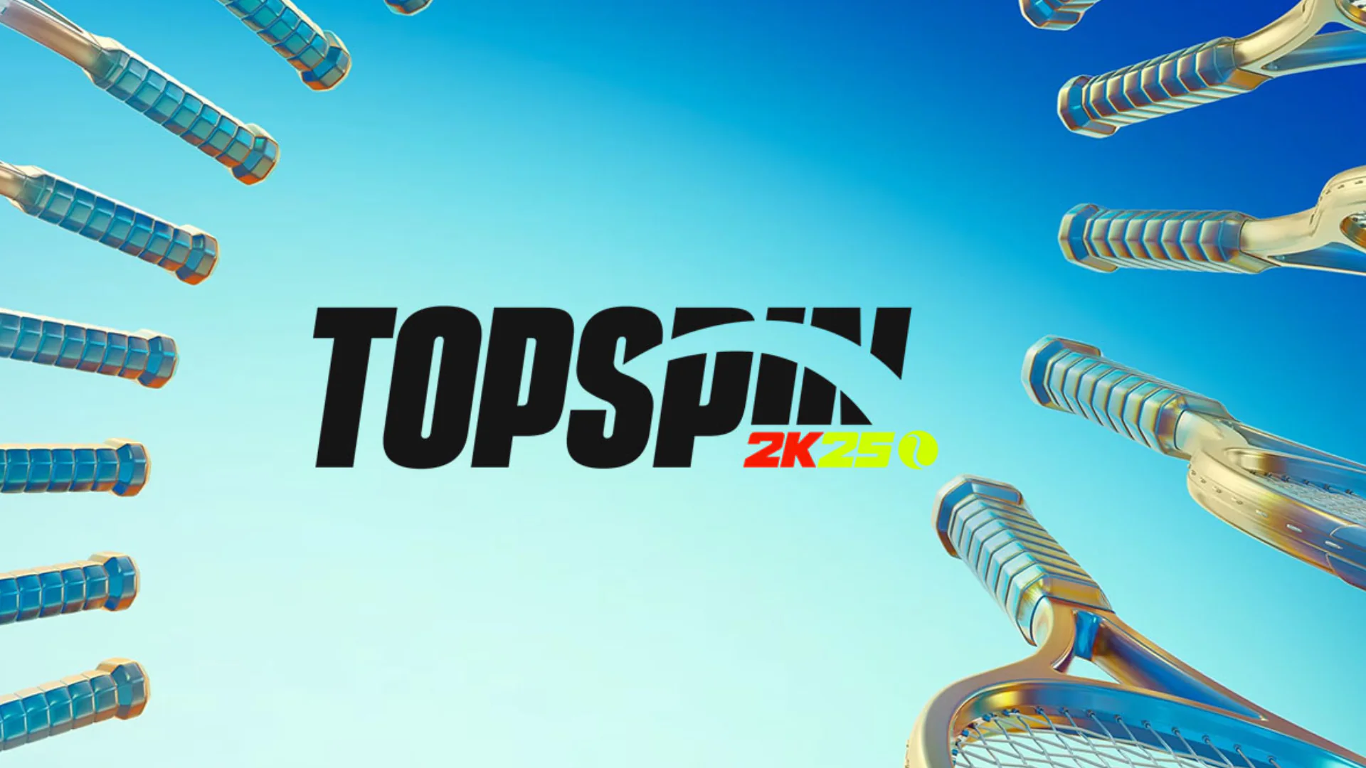 TopSpin 2K25 wallpaper. With old school wooden tennis rackets around