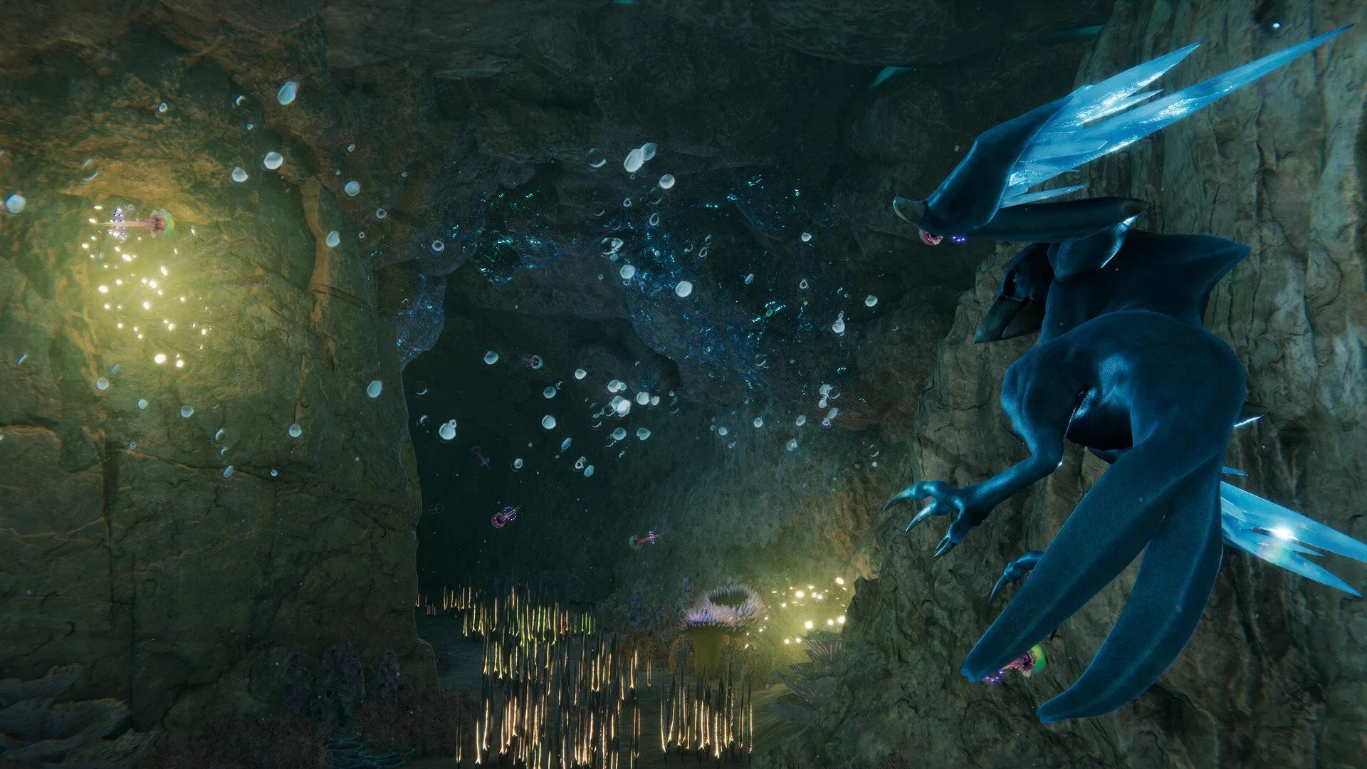 Underwater cavern in Glaciered