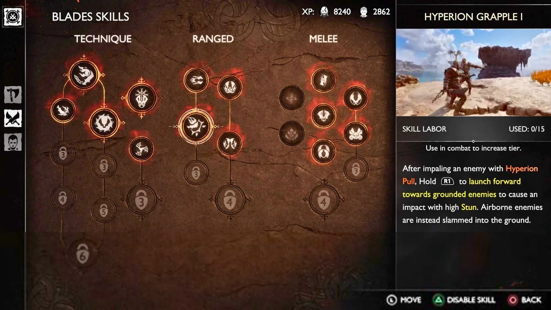 Hyperion Grapple: Parhaat Valhalla Blades of Chaos -taidot