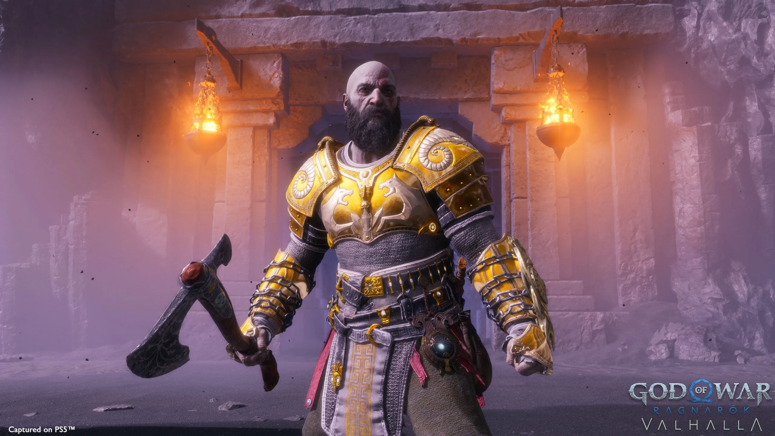 Golden armor in God of War Ragnarok: Valhalla