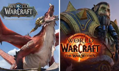 โปสเตอร์เคียงข้างกันของ World of Warcraft: Dragonflight Vs The War Within