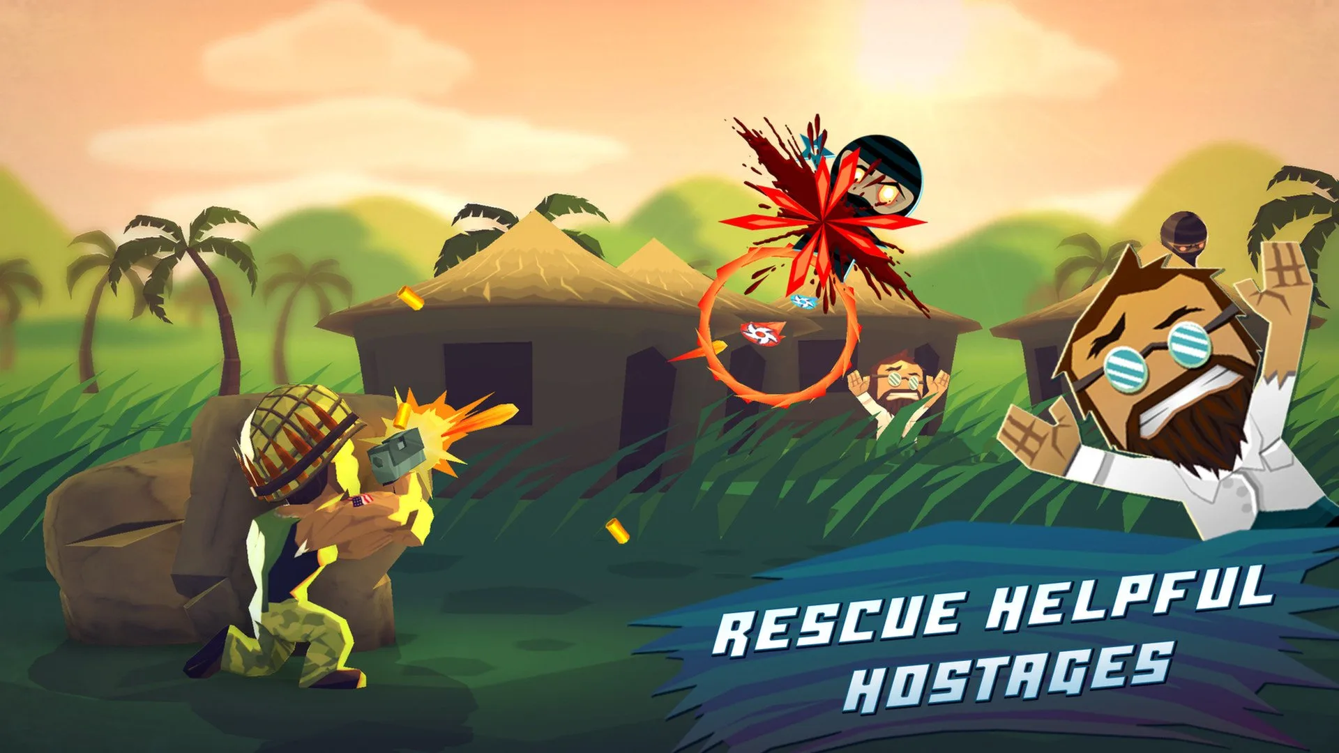 Игроки спасают союзника в On-Rails Shooter Major Mayhem.