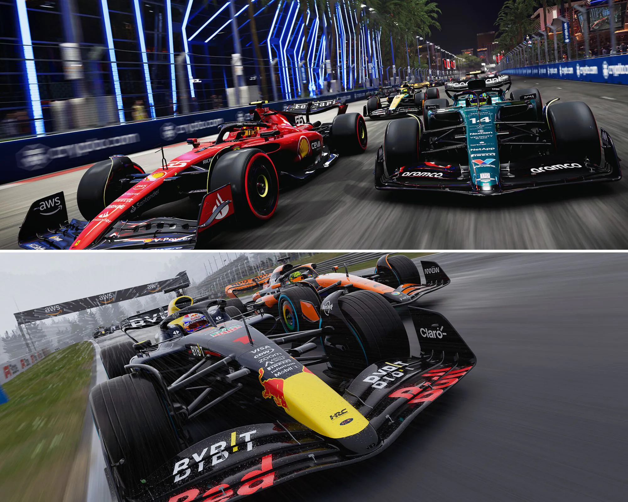 F1 23 赛车与 F1 24 赛车