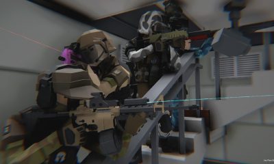 a tactical team moving down a staircase in tactical shooter game No Plan B.
