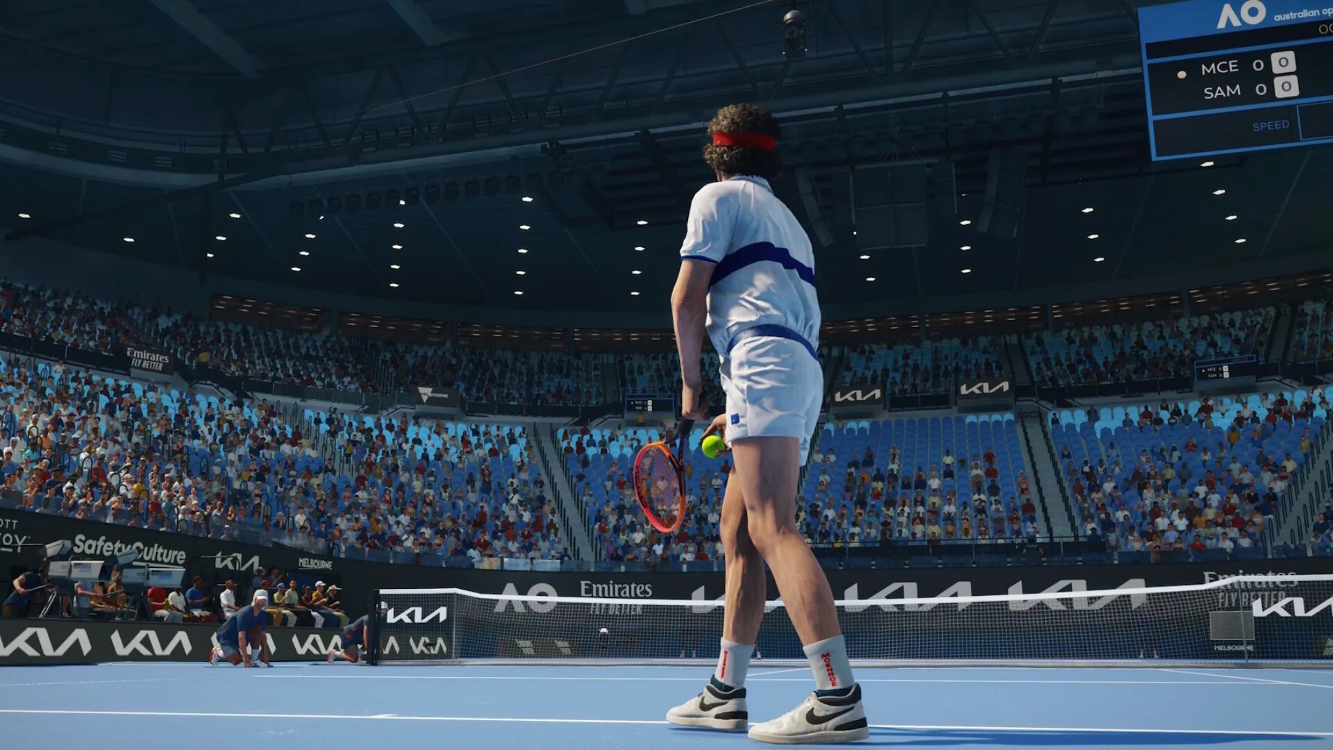 Tennis match from a sports game on Steam