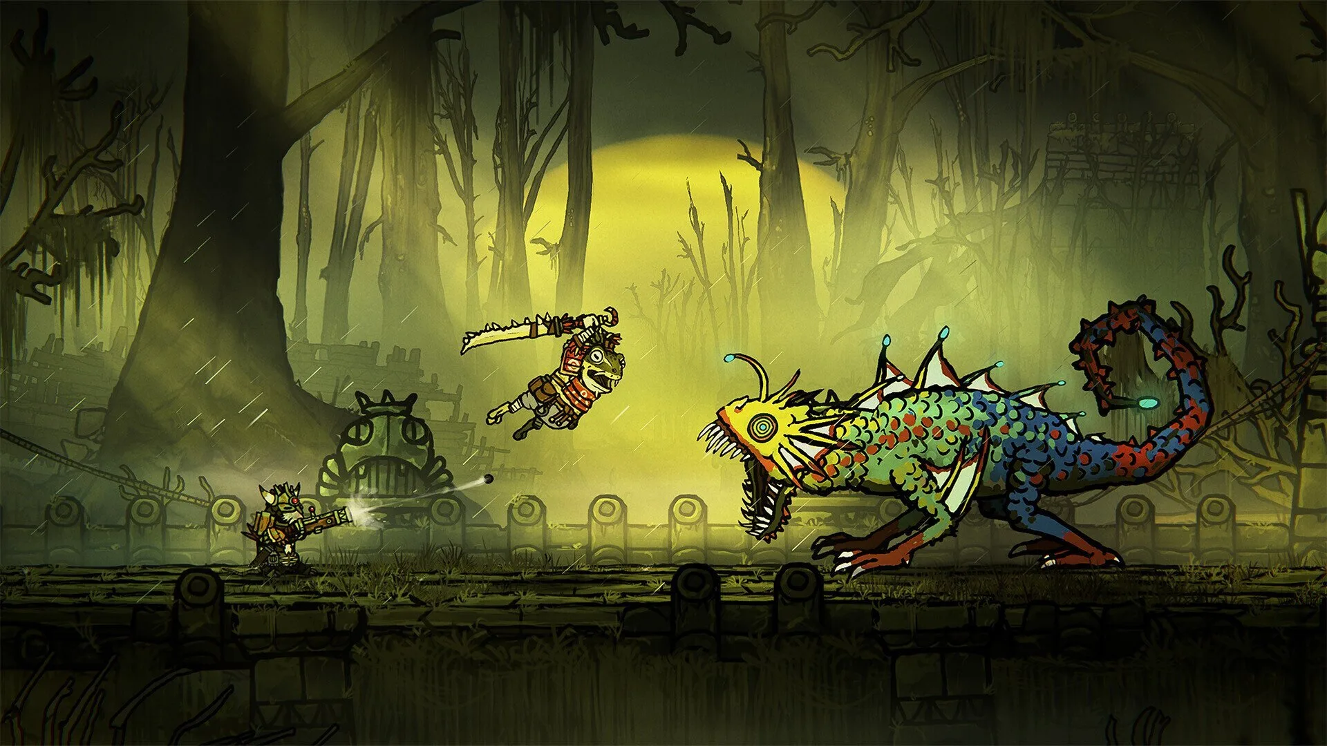 Rat hero leaps at colorful lizard in Tails of Iron sequel