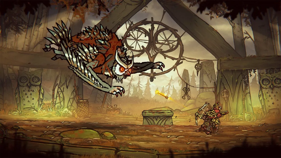 Rat battles fierce beast in Tails of Iron 2