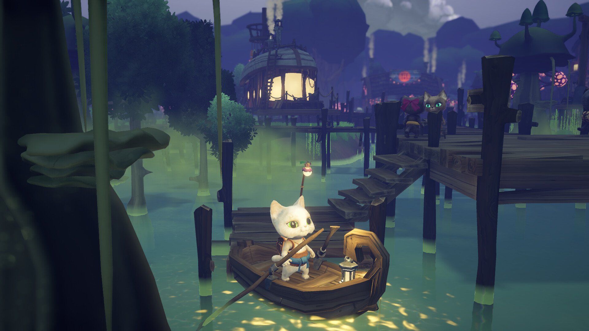 Memancing kucing di tepi dermaga (Whisker Waters)