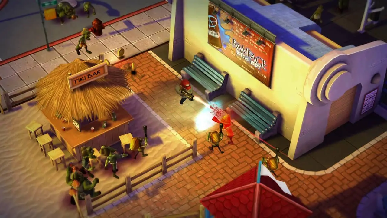 Combate em ambiente suburbano (Zombiewood: Survival Shooter)
