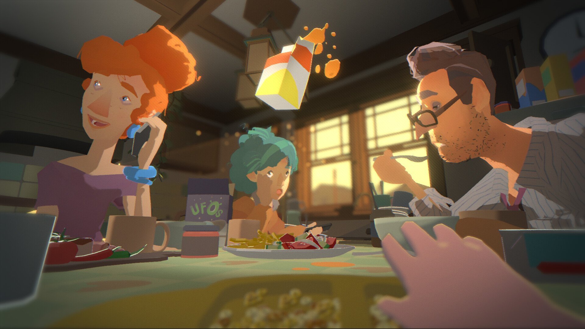 Familia comiendo