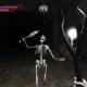 Враг-скелет атакует дубинкой в ​​игре типа Dread Delusion.