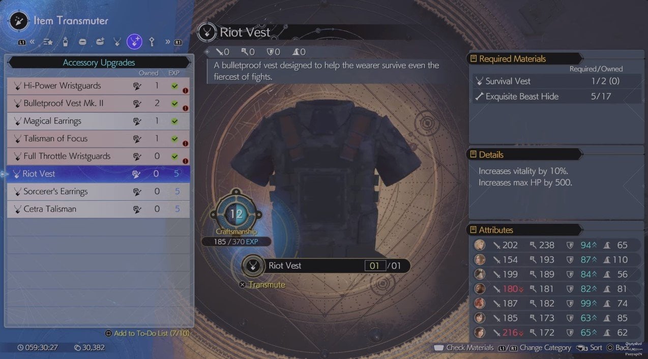 Riot Vest Aksesoris Terbaik untuk Barret di Final Fantasy 7 Rebirth