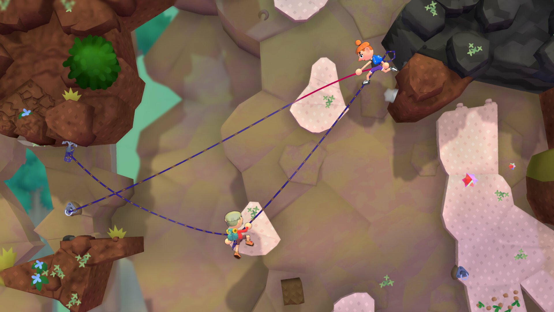 Zwei Bergsteiger erklimmen einen schroffen Berg (Surmount: A Mountain Climbing Adventure)