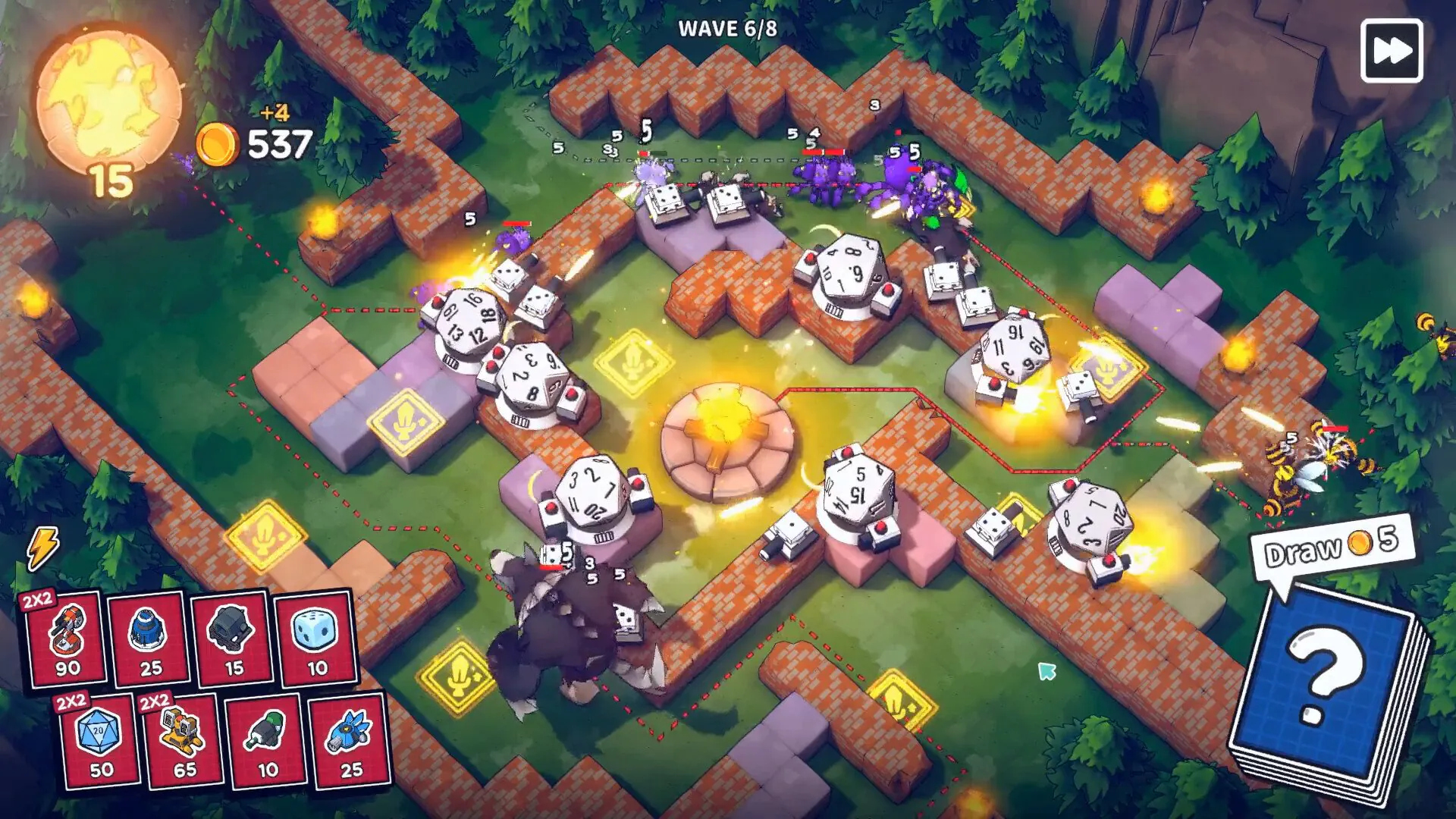 A verdant forest in tower defense strategy game Emberward.