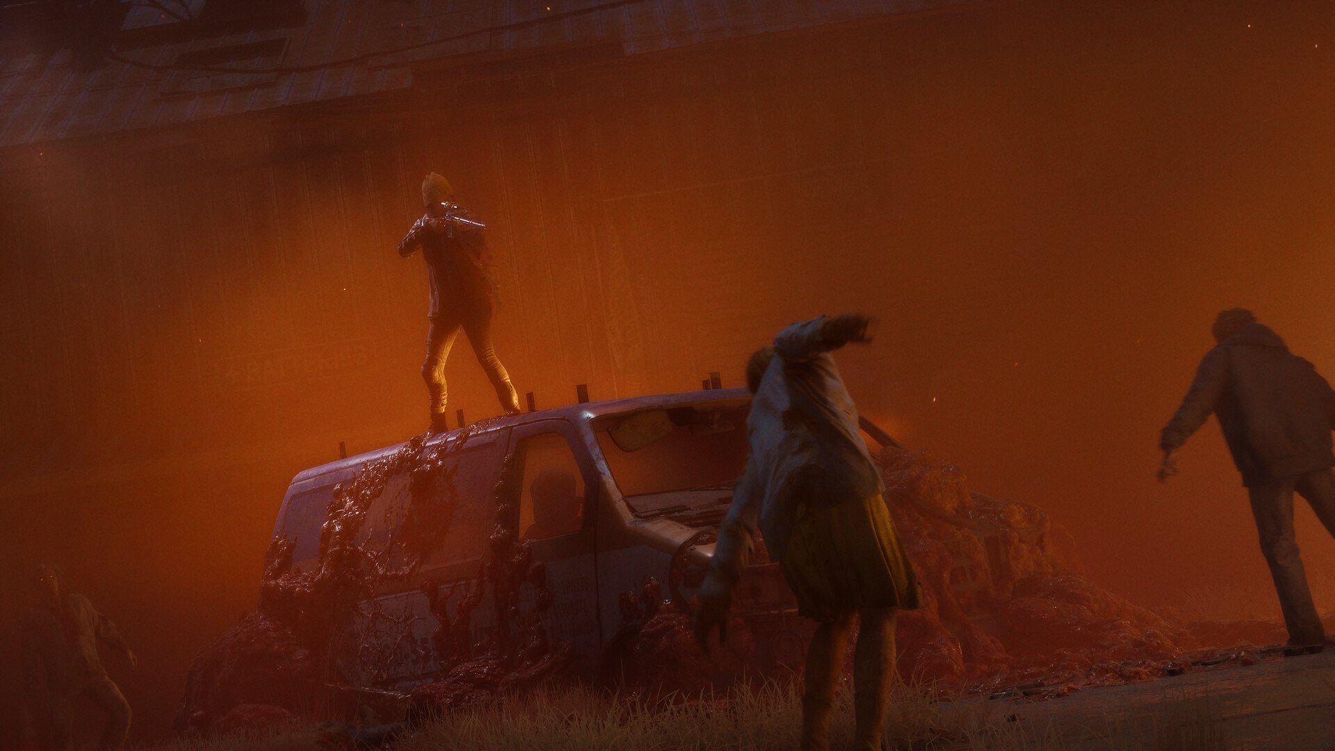 Sopravvissuto in piedi sul veicolo abbandonato (State of Decay 3)