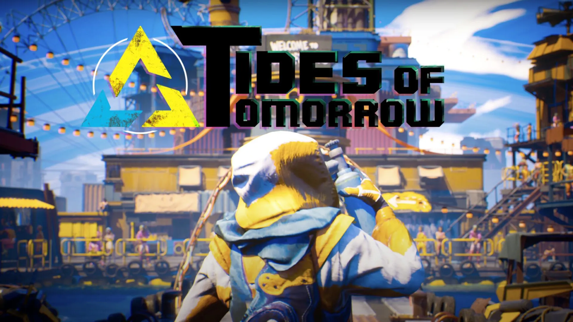 مستكشف في مكان نابض بالحياة من لعبة Tides of Tomorrow
