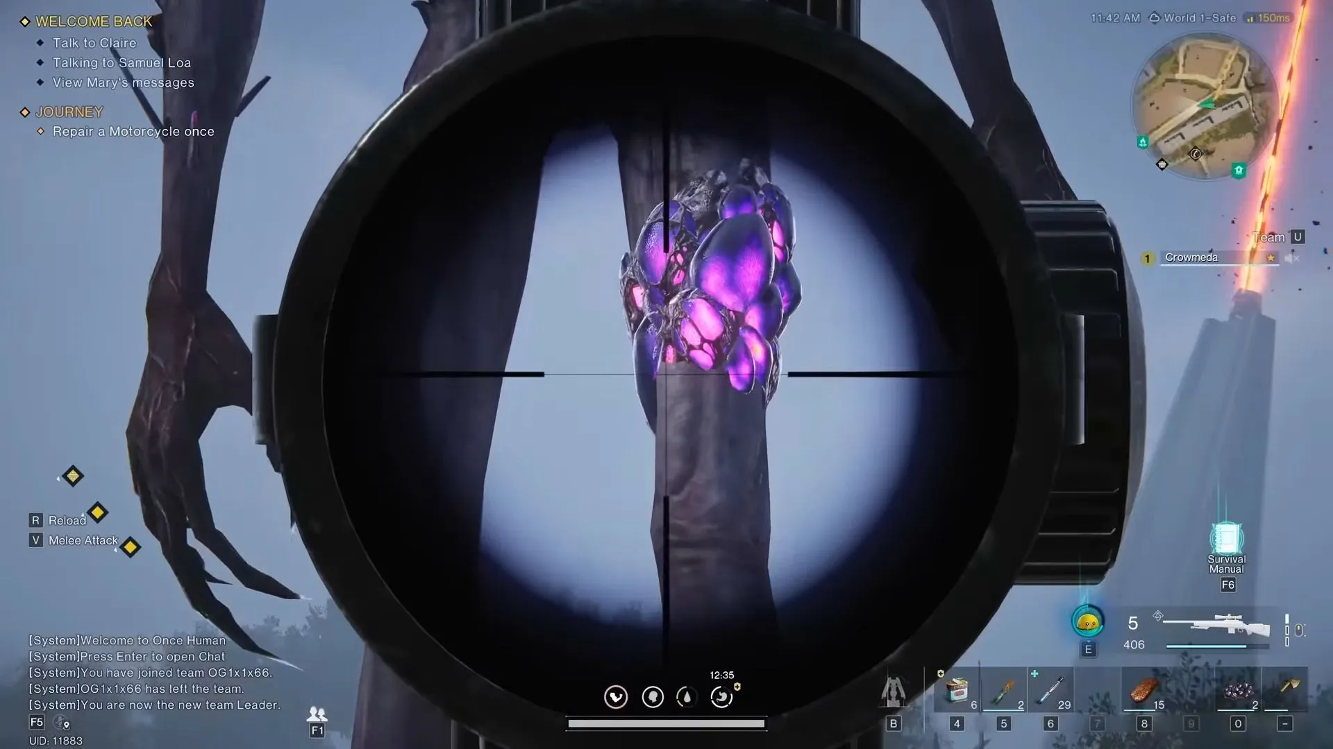 Shot aim at a monster