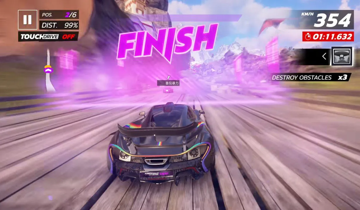 Финиш Asphalt Legends Unite