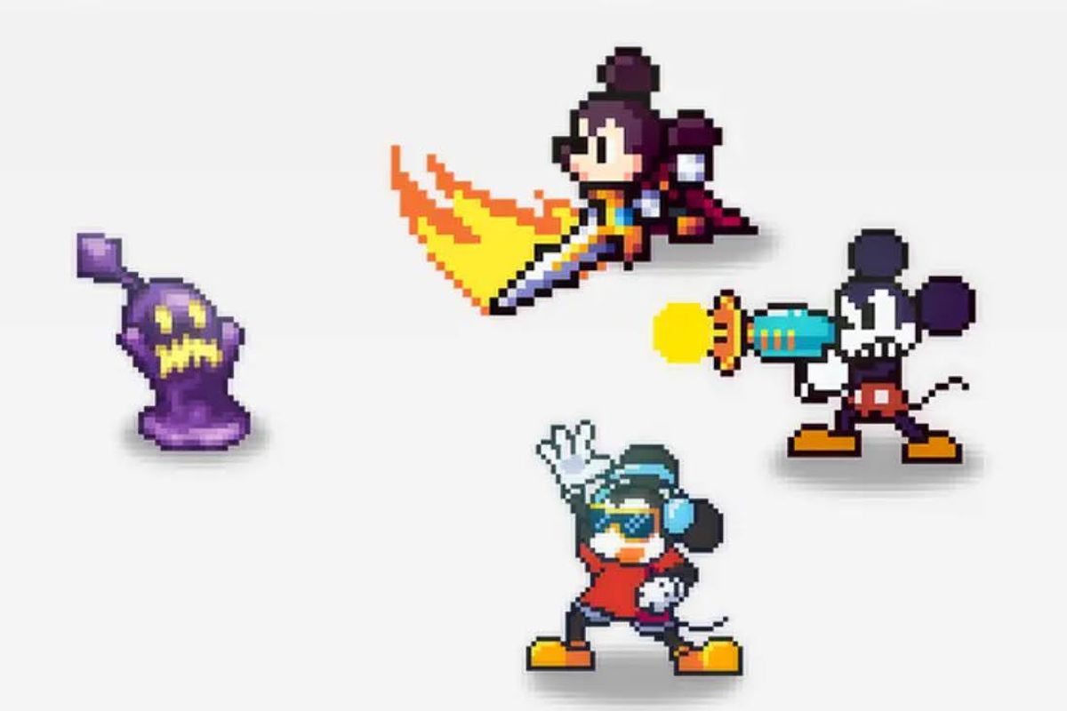 Mickey mouse, minnie mouse