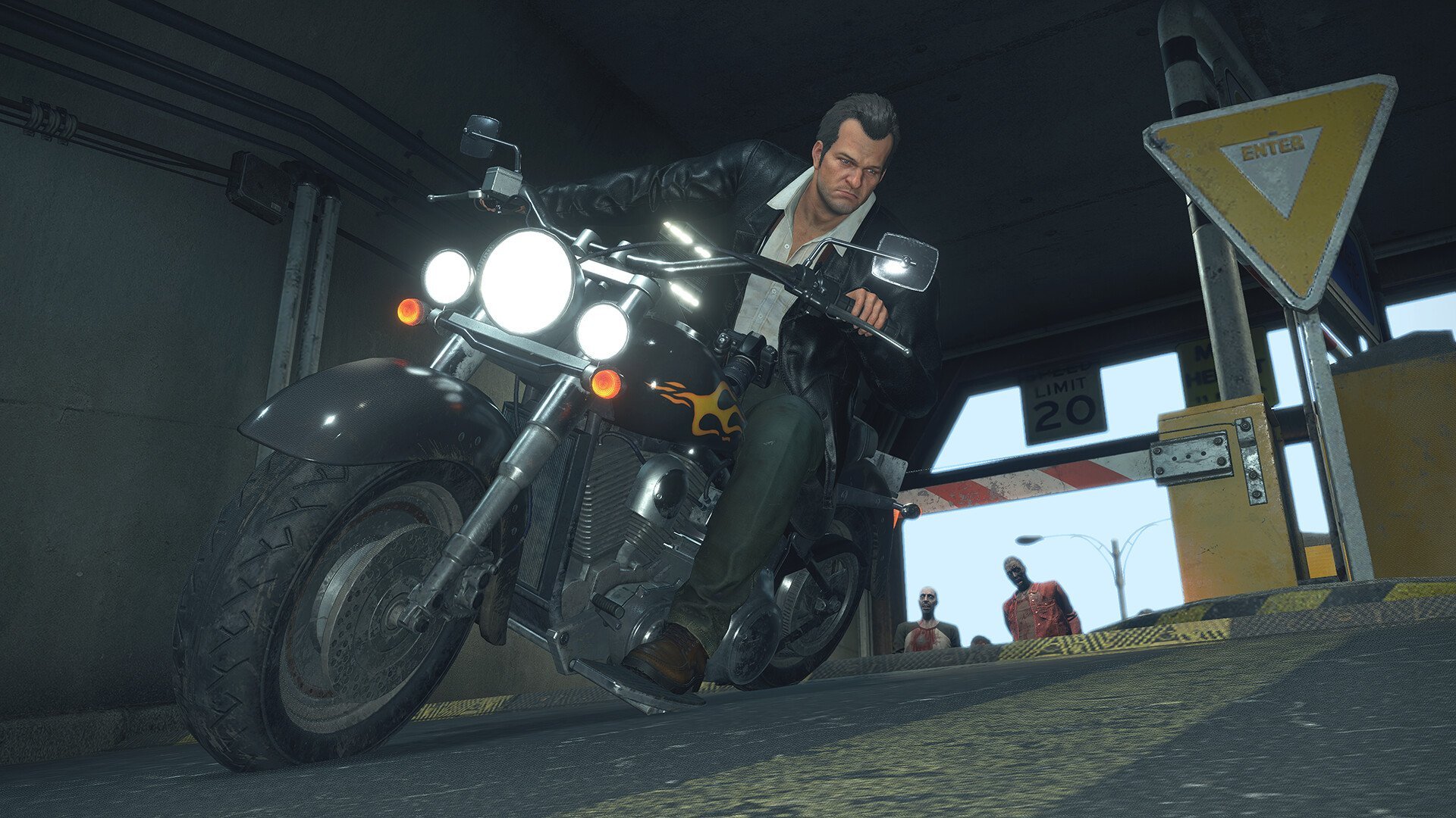 Frank West-motorfiets in Dead Rising Deluxe Remaster