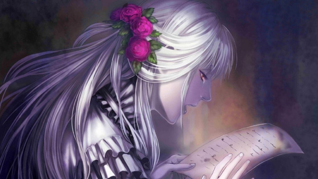Eine melancholische Figur, die in einem emotionalen Brief einen Brief liest