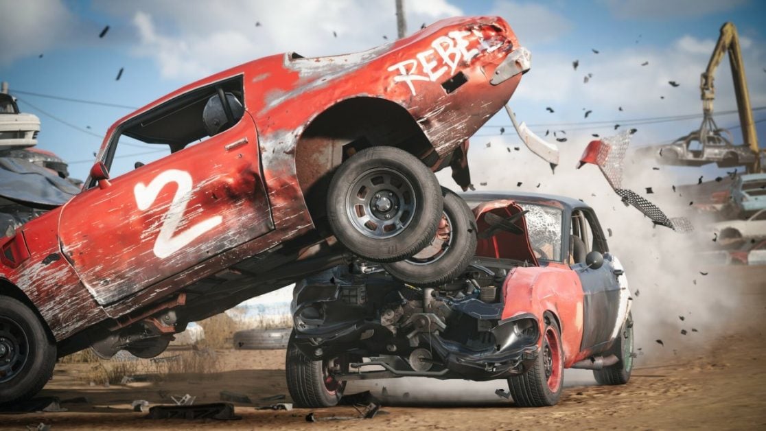 Two cars smashing together in Wreckfest&rsquo;s sequel