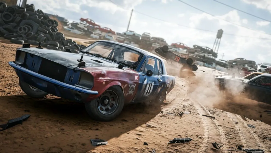 Intense car crash derby action in Wreckfest 2&rsquo;s chaotic racing environment