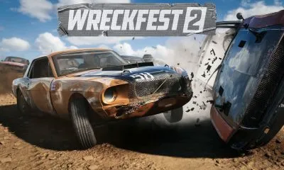 Wreckfest 2 的激烈碰撞比赛动作，汽车激烈碰撞
