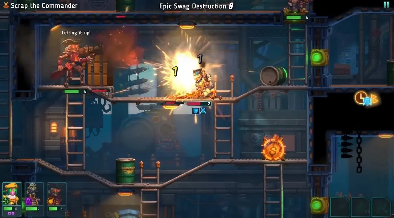 rocket launcher blast - SteamWorld Heist II Review