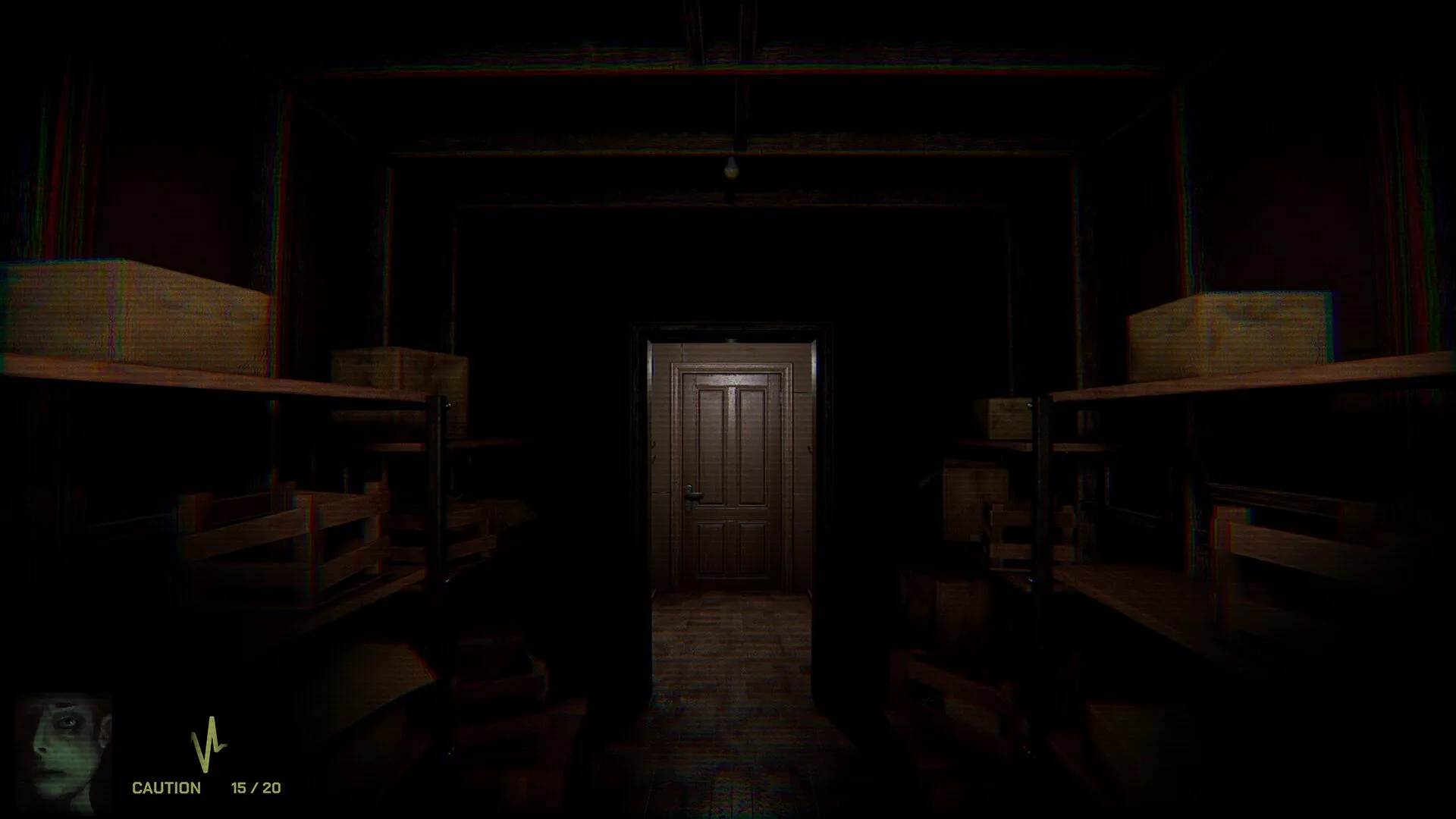 Doorway at the end of dark hall (LURKS WITHIN WALLS)