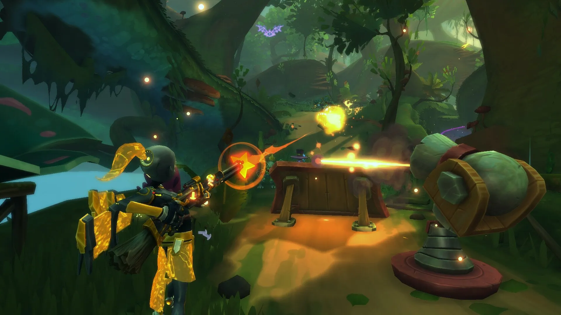 A character defends with magic in a game like Orcs Must Die