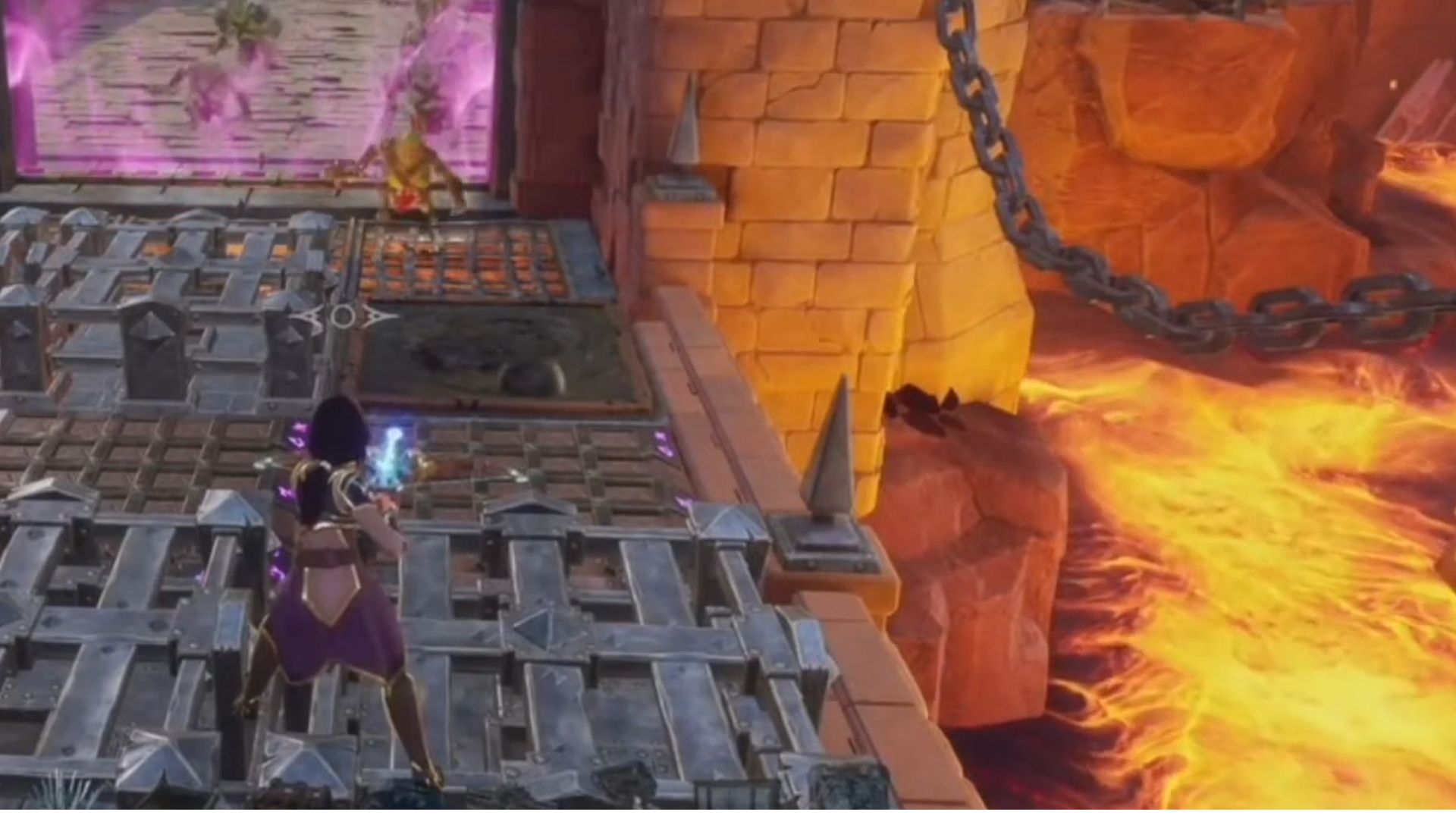 hot lava to kill the orcs