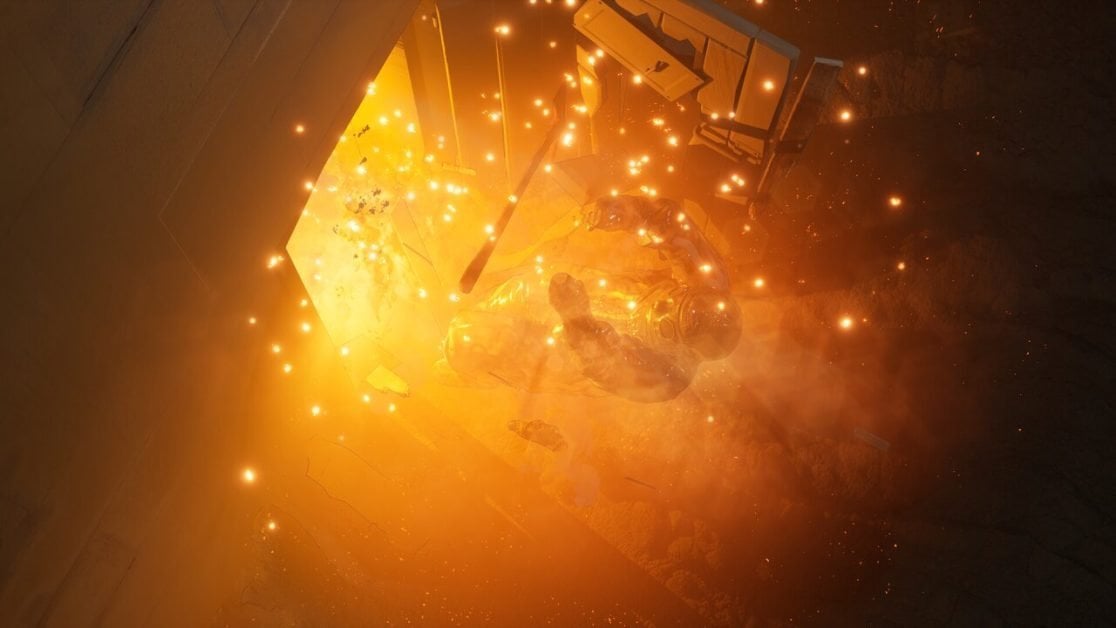 Player engulfed in flames