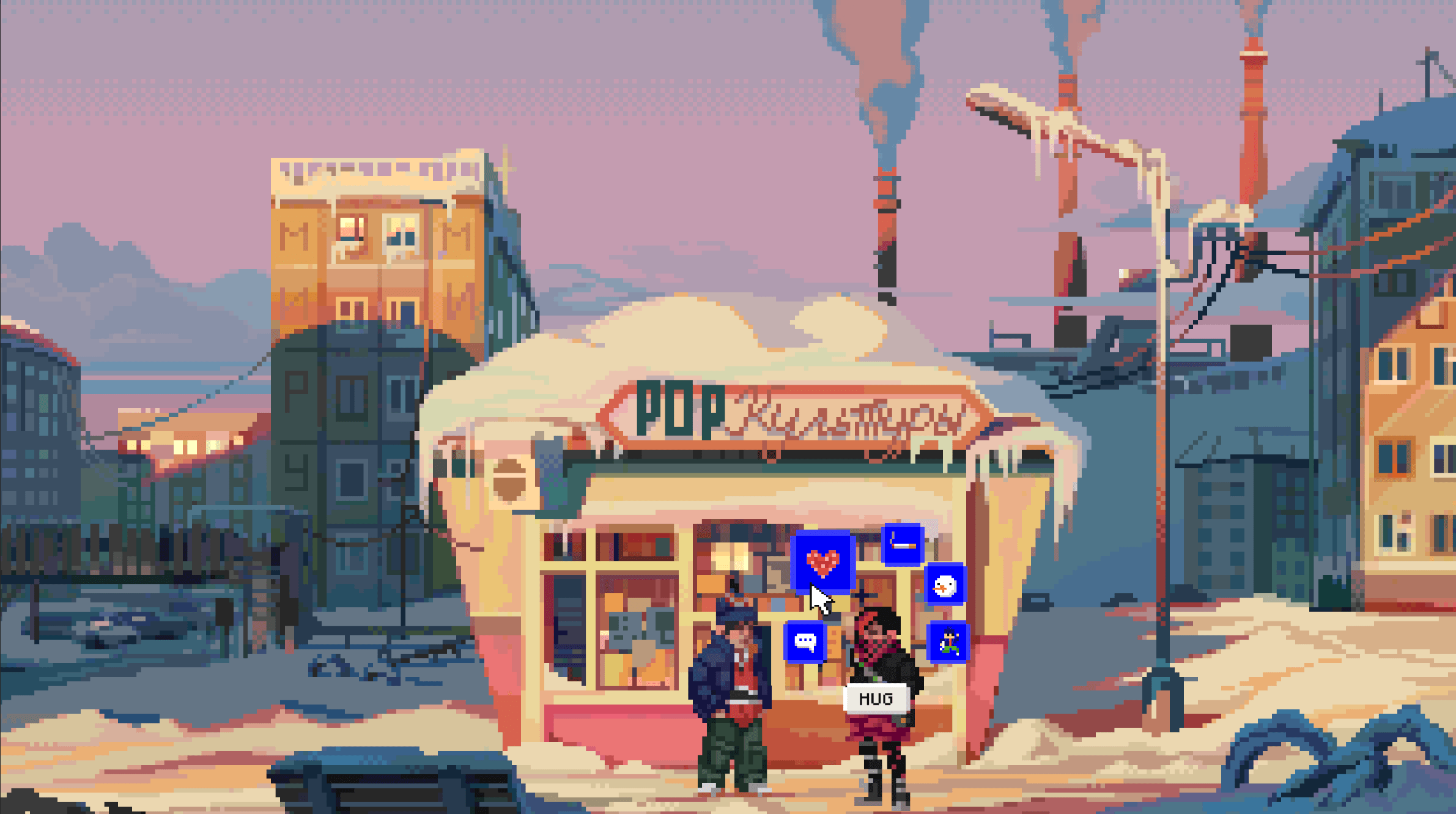 8-bit store exterior (Snow Town Geek Store)