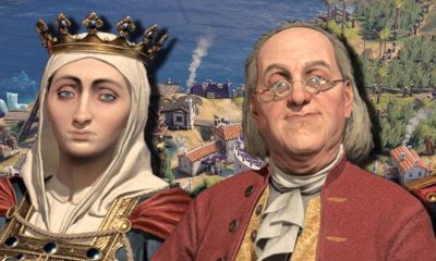 Historical figures against a medieval backdrop