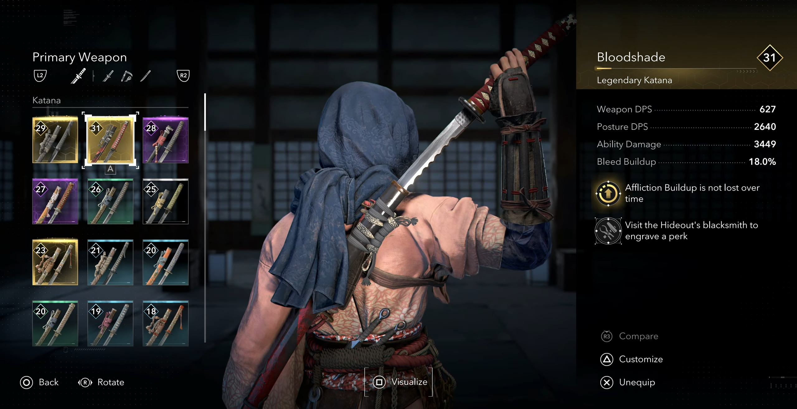 Bloodshade (Katana) - Naoe : Best Weapons in Assassin’s Creed Shadows
