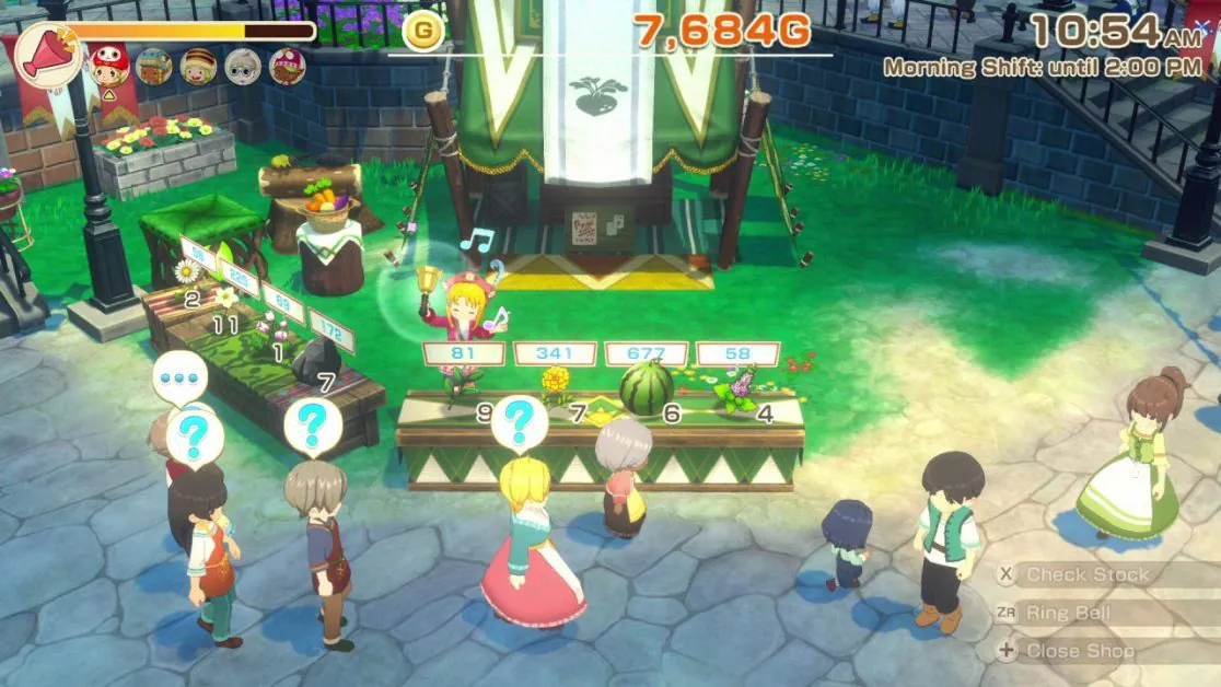Player running a bazaar stall in Story of Seasons: Grand Bazaar