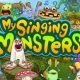 Colorful monsters singing in kids mobile game