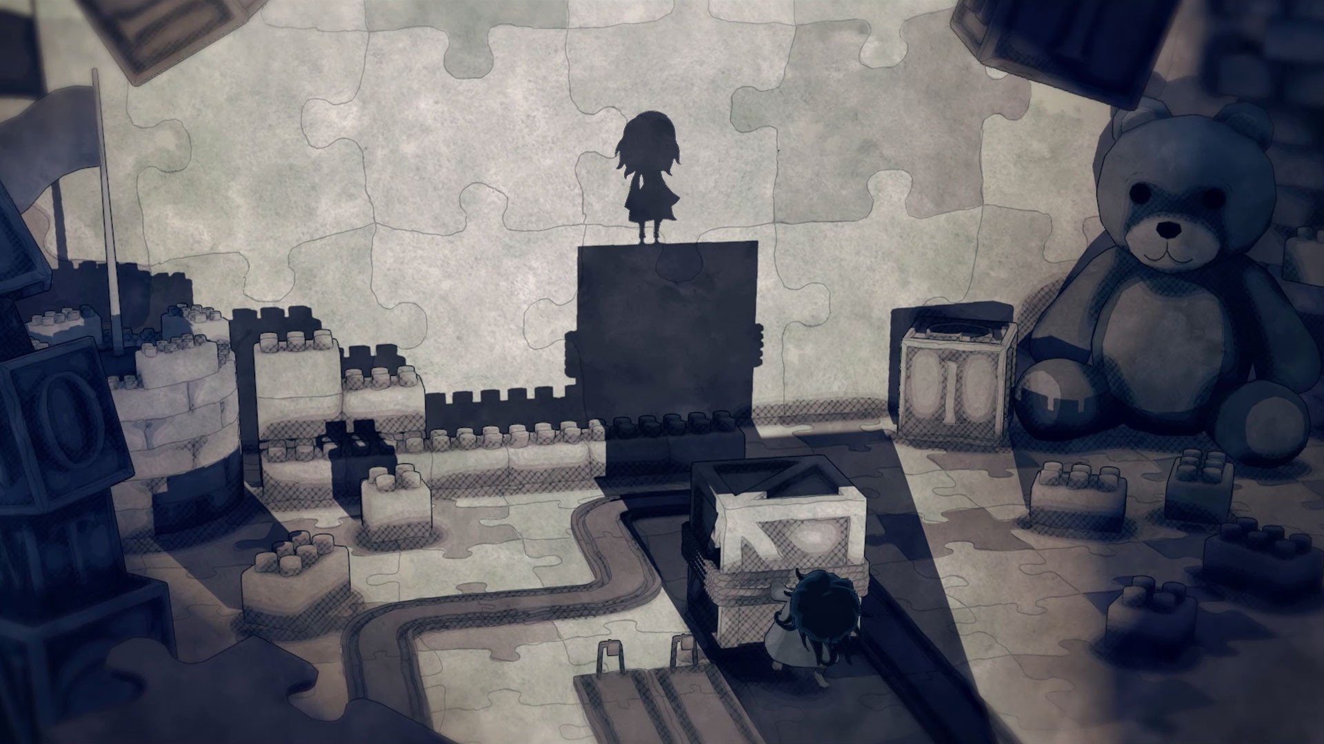 A shadowy child explores a toy-filled puzzle world in a Game Pass platformer