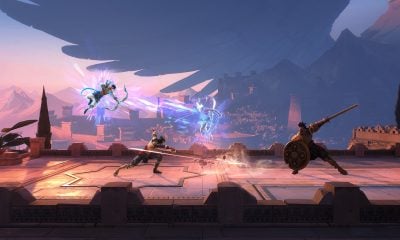 Warriors clash with magical attacks in platforming mobile game