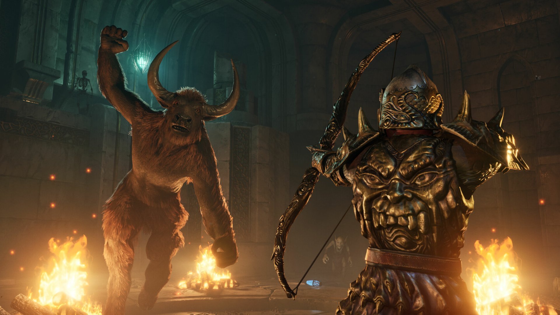 Un guerrier lourdement blindé affronte un monstre imposant dans le jeu de rôle Game Pass