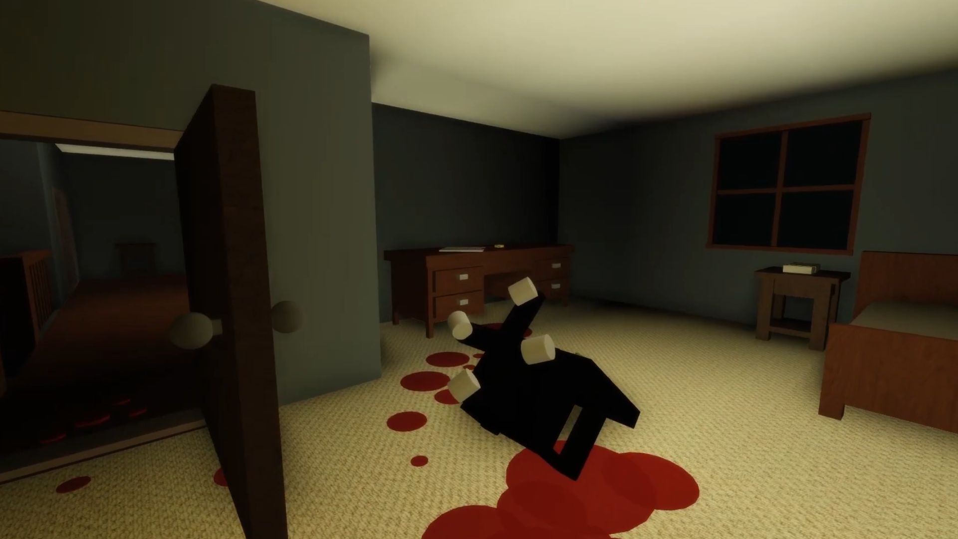 Seul dans une maison sombre