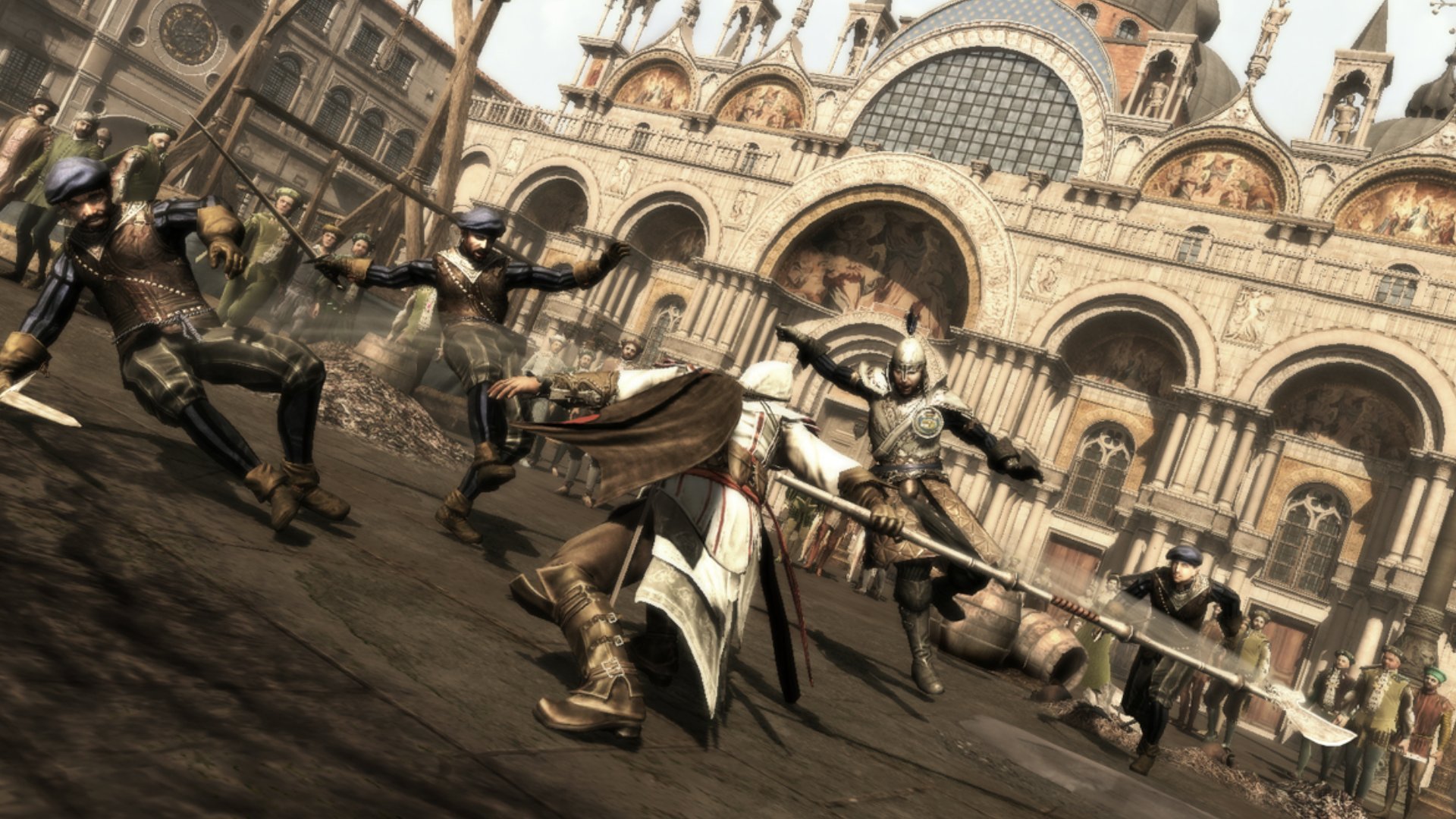 Ezio fights guards in Venice in Assassin’s Creed sequel