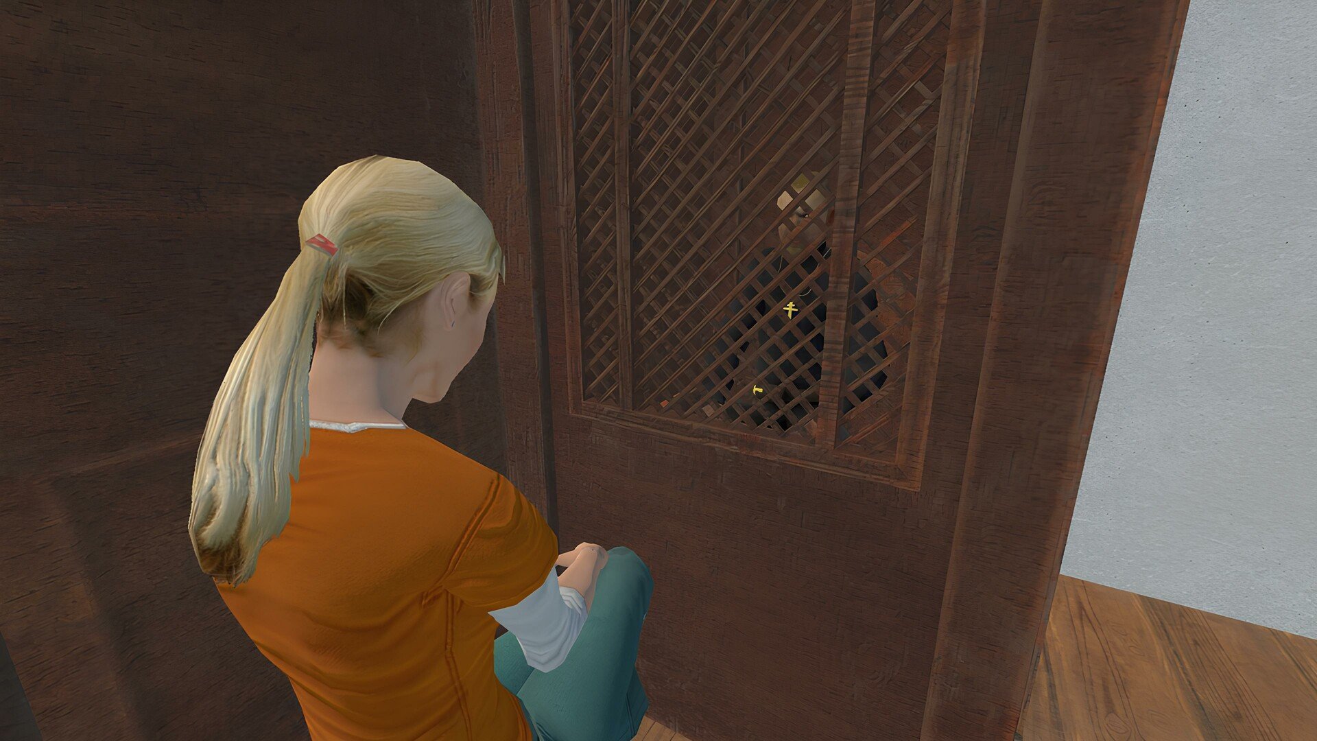 Churchgoer making confession